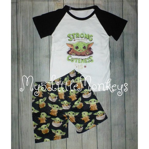 Other - Boutique Baby Yoda Grogu Mandalorian Star Wars Shorts Outfit Set